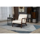 Mid Century Modern Accent Chair With Wood Frame  Upholstered Living Room Chairs