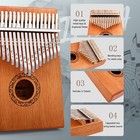 Kalimba Thumb Piano  Yundie Portable 17 Keys Mbira Finger Piano 17keys  Brown
