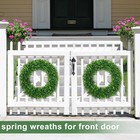Boxwood Wreaths For Front Door Realistic 22inch   spring Wreaths For Front