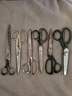 Lot Of 7 Vintage Sewing Scissors 2 Pinking Shears 1 Boker Italy All Steel B31