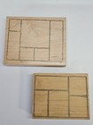 Vintage Wood Mounted Rubber Stamp Set Framed Quilt Outline Frame