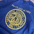 Vintage Hanes John Carroll University Class Of 1951 T Shirt Navy Blue Large L