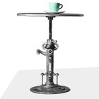 Industrial Retro Side Table Antique Mechanic Diy Crank Height Ajustable Cast    