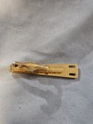 Vintage Mid-century Gold-tone Foster Tie Clip Baguette-cut Blue Stone