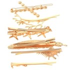 Gold Tone Assorted Metal Hair Clip Hc1004-gld