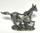 Vintage Pewter Running Horse Statue Figurine Home Decor