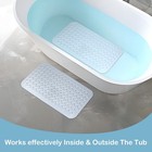 Non Slip Shower Tub Mat 15x27 5in Suction Cups Drain Holes Light Gray Bathroom