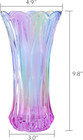 9 Inch Decorative Crystal Glass Colorful Flower Vase For Centerpieces smoking   