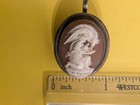 Antique  edwardian    800 Silver Cameo Pendant Brooch Of Hebe And Zeus