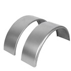 A Pair Steel Round Single Axle Trailer Fenders   Backs For 14  15   16  Wheel