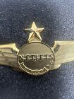 Very Rare  Netjets Pilot Airline Wings Pin Badge Brooch - Johnson s Dayton  Ohio