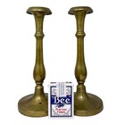 Vintage Brass Candlestick Holder Set Of 2 11 5  Large Solid Heavy Brass