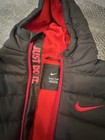 Nike Puffer Jacket Black red Kids Size 5t Full Zip Hooded Winter Coat Boys