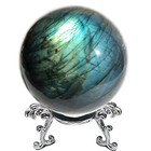 Raldmov Natural Labradorite Sphere Rock Quartz Crystal Ball Healing Ornament