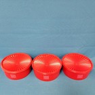 3 Vintage Tupperware 1204-24 Red Tulip Round Containers Servalier