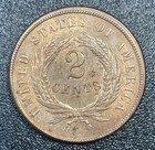 1864 Two Cent Piece Large Motto Unc Bu