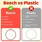 2pcs 6 Inch Wooden Embroidery Hoops  Beech  Copper-plated Screw