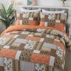  Cotton Quilts King Size For Farmhouse- King  98   106 In  Dreamland Orange