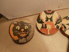 Vintage Noise Makers  Halloween  Cat Witches  Pumpkins  Tin Original Lot Of 5