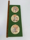 Set Of Three Vintage Decorative Tiles With Children Illustrations 