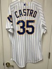  35 Game Used Bill Castro Signed Milwaukee Brewers 46 Tbtc Jersey 2 Mlb Auth