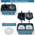 Spin Mop And Bucket  separates Dirty And Clean Water 8 Replacement Mop Heads