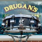 1958-1960 Ludwig Trans Badge Down Beat 4x14 Snare Drum Jet Black Pearl