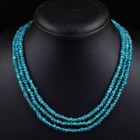 275 Cts Natural 3 Strand Blue Apatite Oval Shape Beads Womens Necklace Jk-21e369