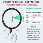 44 Pack Curtain Rings With Eyelets  1 75 Inch I D  Heavy Duty Rustproof Metal   