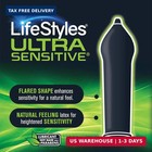 Lifestyles Ultra Sensitive Natural Feeling Lubricated Latex Condoms  40 Count