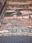 Goodwin Weavers Vintage Tapestry Throw Blanket Coastal Decor 100  Cotton
