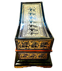 Antique Hand Made Burmese Highly Decorated Gilded Wood Lacquerware Pillow Box