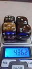 Large Vintage Amber Dice Set 4 Pcs 43 6g Pressed Amber Gambling D6 Rare Collect