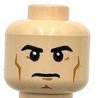 Lego New Light Nougat Minifigure Head Dual Sided Black Eyebrows Cheek Lines Part