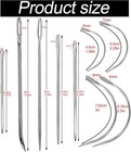 9 Pcs Heavy Duty Hand Sewing Needles Kit leather 9pcs  Silver 