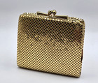 Vintage La Regale Gold Mesh Evening Clutch Wallet Kiss Lock Purse Nos