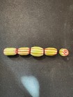 5 Large Vintage Chevron Glass Beads  b1064 - Indian - Native Rare Trade 18mm