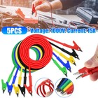 5pcs 30v 15a Alligator Clips Electrical Test Leads Set 3 3ft Jumper Wires Cables