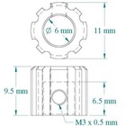 6 High Quality Precision Instrument Control Knobs  Full Aluminum With Set Screw 