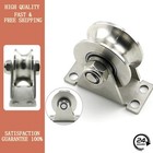 4 Screw Hole U Groove Pulley Stainless Steel Screw Roller Rope Cable Wire Pulley