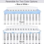3pcs Blue Crib Rail Cover Protector Safe Teething Guard Wrap For Standard Crib