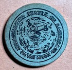 Vintage Wooden Nickel  Apollo 11 First On The Moon 1969 Armstrong Aldrin Collins