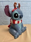 Disney Stitch With Reindeer Antlers Christmas Cookie Jar Canister New