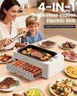 4in1 Indoor Electric Smokeless Grill Bbq With Non-stick Pan Kabob Skewers Hotdog