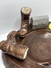 Vintage Arnel s Ceramic Ashtray Logger Lumberjack Mint New Cabin Cottage Core A 