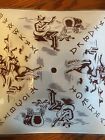 Vintage 1950s Ceiling Light Shade Cowboy Guitar Horse Wagon Square Glass