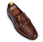 Handmade Men Brown Leather Moccasins Dress Shoes  Loafer  Men Brown Formal Shoes