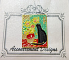 Needle Minder Magnet Van Gogh Black Cat Accoutrement Designs Needlepoint Strong