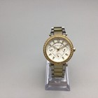 Michael Kors Parker Watch Women 33mm Silver Gold Tone Crystals New Battery 6 5 