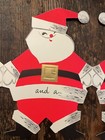 Vintage Hallmark Christmas Greeting Card Five Santas Fold Out Unused